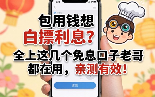 急用钱想白嫖利息？手机上这几个免息口子老哥都在用，亲测有效！