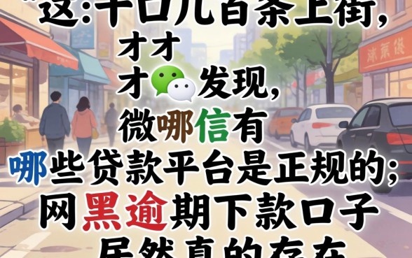 我翻了十几条街才发现，微信有哪些贷款平台是正规的，网黑逾期下款口子居然真的存在