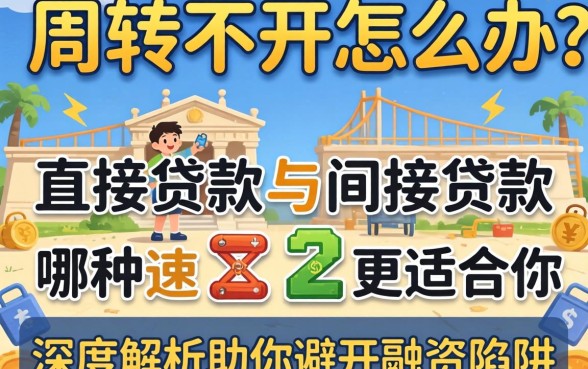 资金周转不开怎么办?直接贷款与间接贷款哪种更适合你?深度解析助你避开融资陷阱
