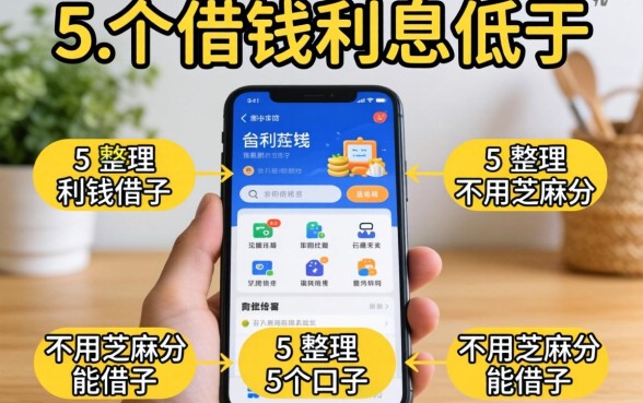 手机哪里借钱利息低于,整理5个不用芝麻分能借的口子
