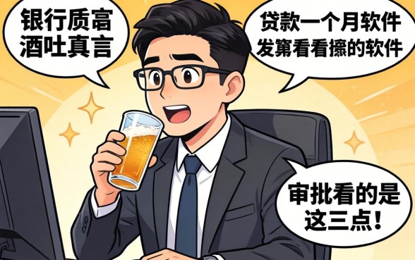 银行经理酒后吐真言：贷款一个月的软件，审批看的是这三点