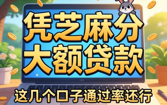 揭秘2026凭芝麻分大额贷款,这几个口子通过率还行