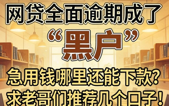 网贷全面逾期成了‘黑户’，急用钱哪里还能下款？求老哥们推荐几个口子！