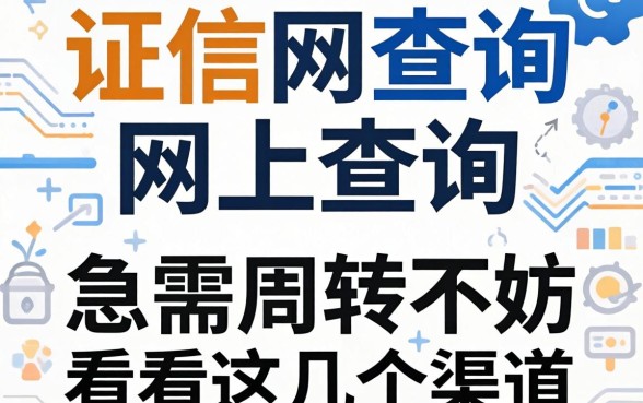 征信网查询网上查询：急需周转不妨看看这几个渠道