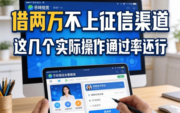 揭秘借两万不上征信的渠道，这几个实际操作通过率还行