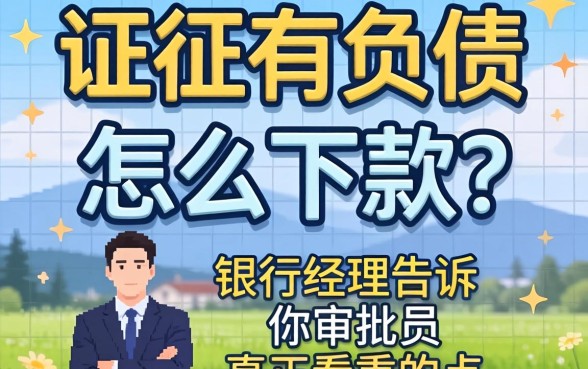 征信有负债怎么下款的？银行经理告诉你审批员真正看重的点