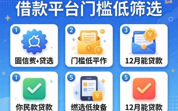 有哪些借款平台门槛低,筛选5个12月能贷款的平台