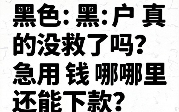 网黑黑户真的没救了吗？急用钱哪里还能下款？