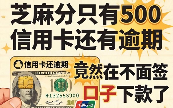 我芝麻分只有500,信用卡还有逾期,竟然在这个不用面签的口子下款了
