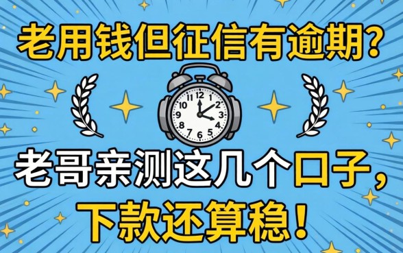 急用钱但征信有逾期？老哥亲测这几个口子，下款还算稳！