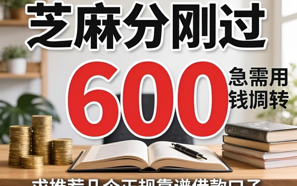 芝麻分刚过600，急需用钱周转，求推荐几个正规靠谱的借款口子？