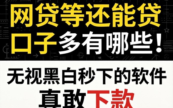 我试了网贷多还能贷的口子有哪些,发现这些无视黑白秒下的软件真敢下款
