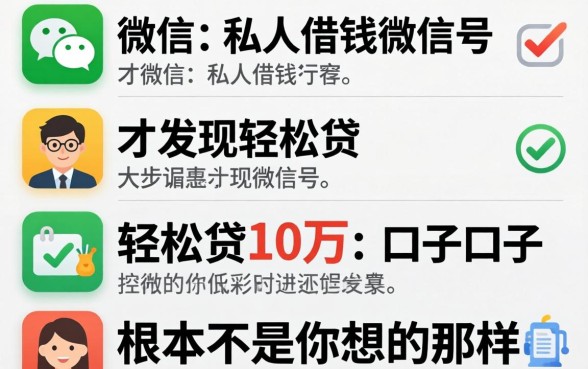 我试了几个微信私人借钱的微信号，才发现轻松贷10万的口子根本不是你想的那样