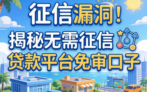 无视征信漏洞？揭秘无需征信的贷款平台免审口子