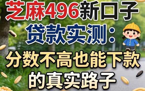 芝麻496新口子贷款实测：分数不高也能下款的真实路子