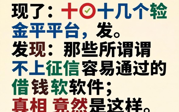 我试了十几个平台，发现那些所谓不上征信容易通过的借钱软件，真相竟然是这样