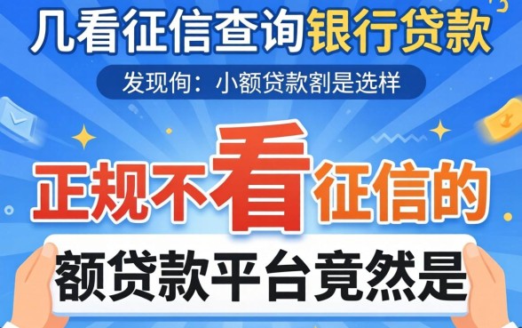 我试了几个不看征信查询银行贷款，发现正规不看征信的小额贷款平台竟然是这样