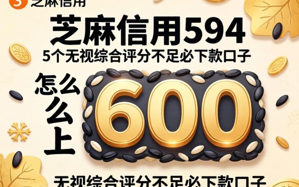 芝麻信用594怎么上600，细致阐述5个无视综合评分不足必下款口子