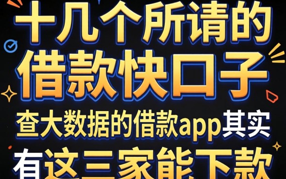我试了十几个所谓的借款快口子,发现不查大数据的借款app其实只有这三家能下款