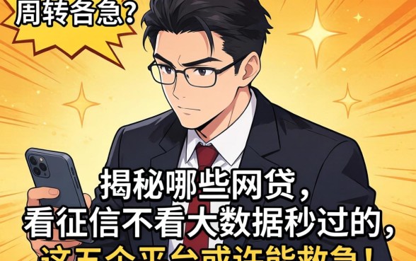 资金周转告急?揭秘哪些网贷不看征信不看大数据秒过的,这五个平台或许能救急!