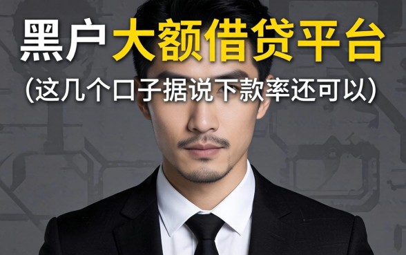揭秘黑户大额借贷平台:这几个口子据说下款率还可以