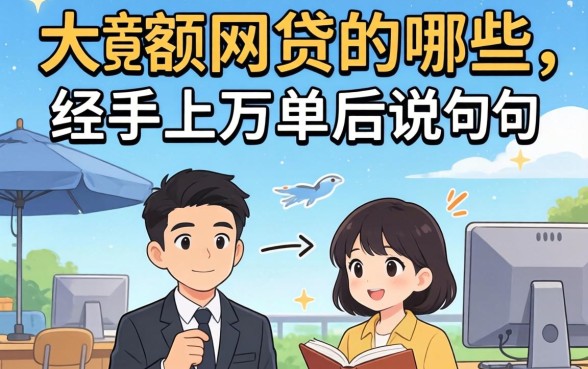 比较好的大额网贷有哪些?我经手上万单后说几句掏心窝子的话