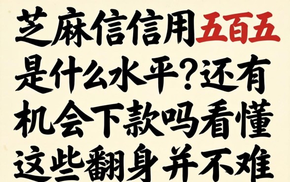 芝麻信用五百五是什么水平？还有机会下款吗？看懂这些翻身并不难