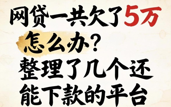 网贷一共欠了5万怎么办?整理了几个还能下款的平台