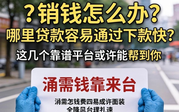 急需用钱怎么办？哪里贷款容易通过下款快？这几个靠谱平台或许能帮到你