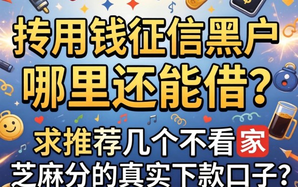 急用钱征信黑户哪里还能借？求推荐几个不看芝麻分的真实下款口子！