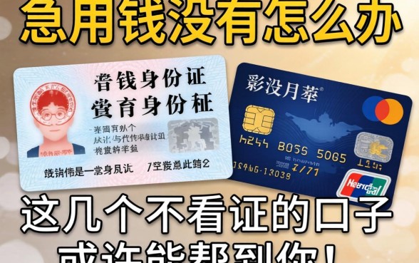 急用钱没有身份证和信用卡怎么办?这几个不看证的口子或许能帮到你!