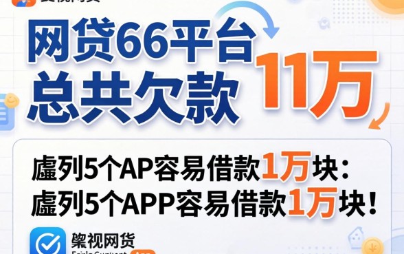 网贷6个平台总共欠11万，胪列5个APP容易借款1万块的app