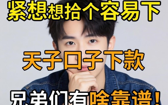 手头紧想找个容易下款的口子，兄弟们有啥靠谱的推荐没？