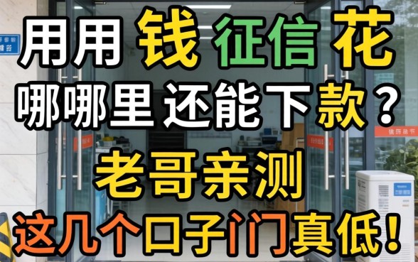 急用钱征信花哪里还能下款?老哥亲测这几个口子门槛真低!