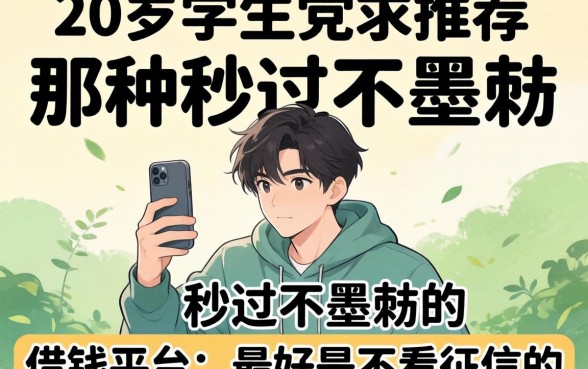 急用钱!20岁学生党求推荐那种秒过不墨迹的借钱平台,最好是不看征信的!