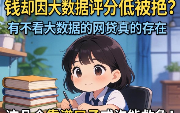 急需用钱却因大数据评分低被拒？有不看大数据的网贷真的存在吗？这几个靠谱口子或许能救急！