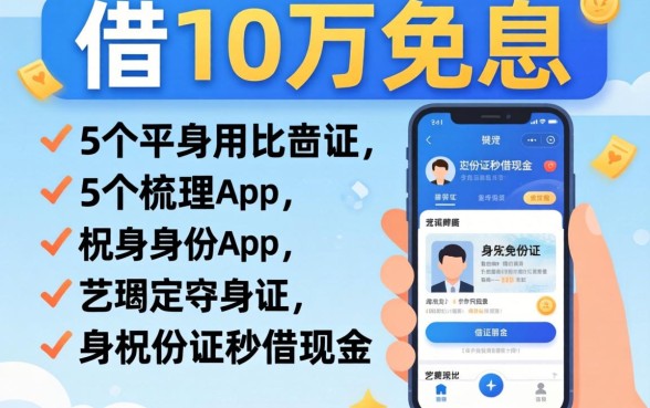 怎么能借10万免息，梳理5个手机身份证秒借现金的app