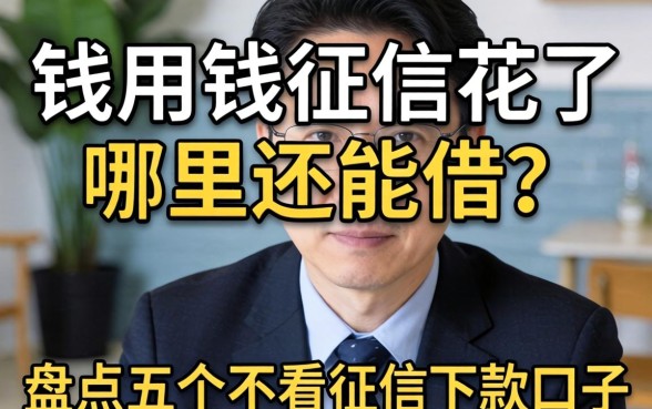急用钱征信花了哪里还能借？盘点五个不看征信下款的口子