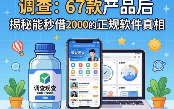 调查了87款产品后，揭秘能秒借2000的正规软件真相