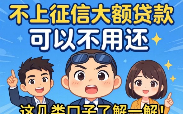 揭秘不上征信的大额贷款可以不用还的，这几类口子了解一下