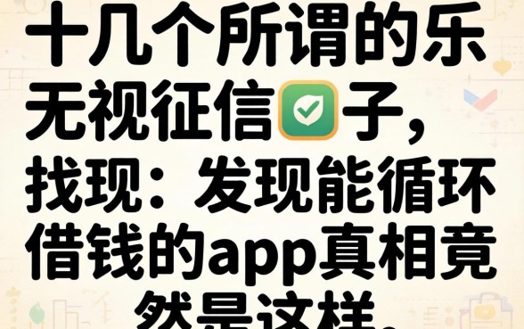 我试了十几个所谓的无视征信口子，发现能循环借钱的app真相竟然是这样