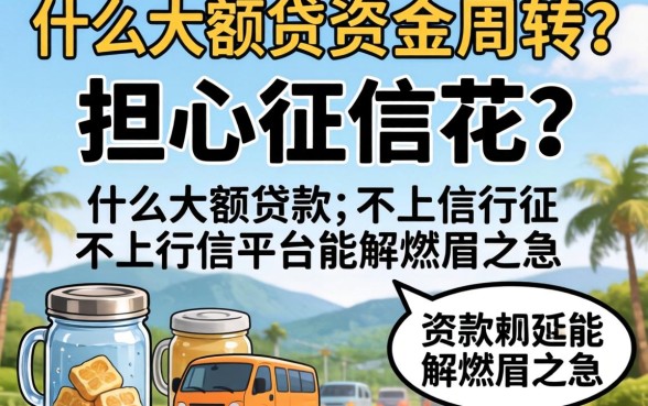 急需资金周转却担心征信花？什么大额贷款不上征信平台能解燃眉之急？