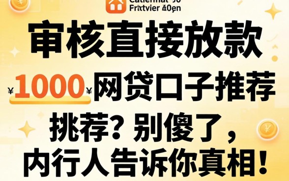 不审核直接放款1000的网贷口子推荐？别傻了，内行人告诉你真相