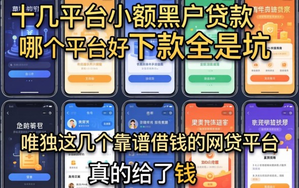 我试了十几个平台,发现小额黑户贷款哪个平台好下款全是坑,唯独这几个靠谱借钱的网贷平台真的给了钱