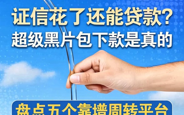 征信花了还能贷款吗？2026超级黑户包下款是真的吗？盘点五个靠谱周转平台