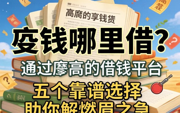 急需用钱哪里借？通过率高的借钱平台有哪些？这五个靠谱选择助你解燃眉之急