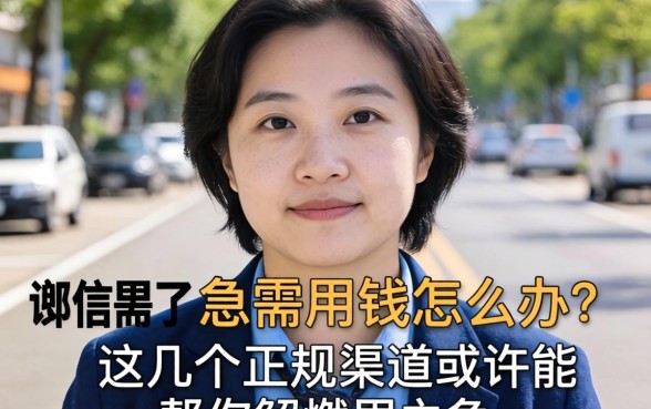 征信黑了急需用钱怎么办？这几个正规渠道或许能帮你解燃眉之急