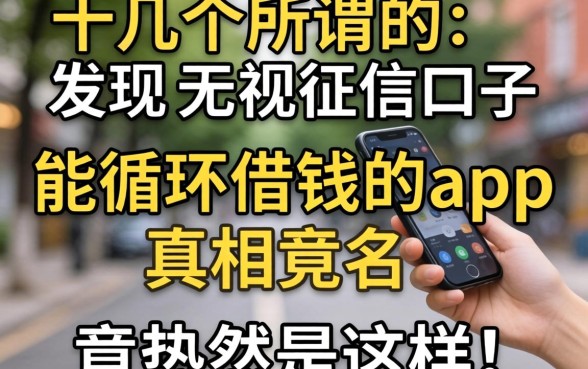 我试了十几个所谓的无视征信口子，发现能循环借钱的app真相竟然是这样