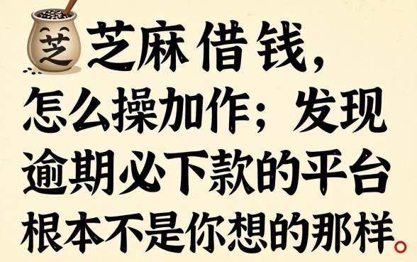 我试了芝麻借钱怎么操作,发现逾期必下款的平台根本不是你想的那样