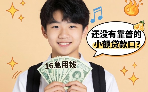 求助！刚满16岁急用钱，有没有靠谱的小额贷款口子推荐？